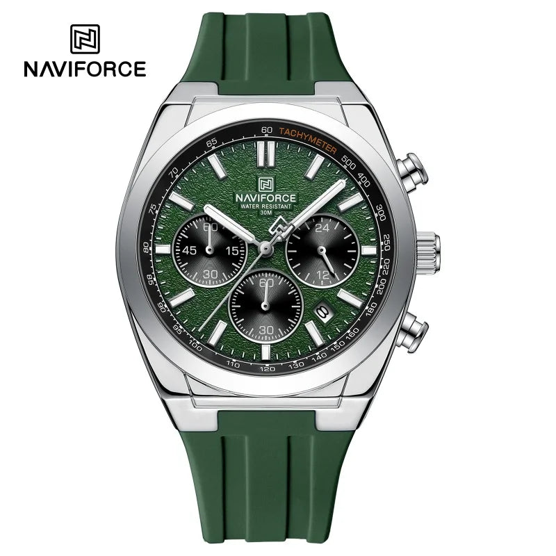 NAVIFORCE Men Watches Multifunctional Chronograph Silicone Strap Luminous Hands 3ATM Waterproof High Quality Original for Man