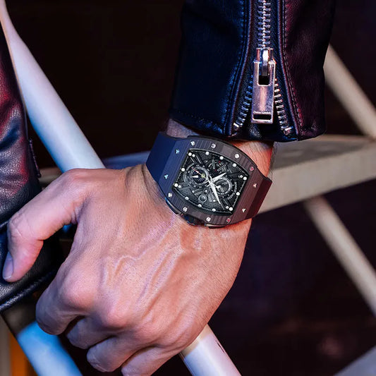 ChronoState BONEST GATTI Carbon – Automatic Mechanical Luxury Watch | Luminous Carbon Fiber Sports Timepiece