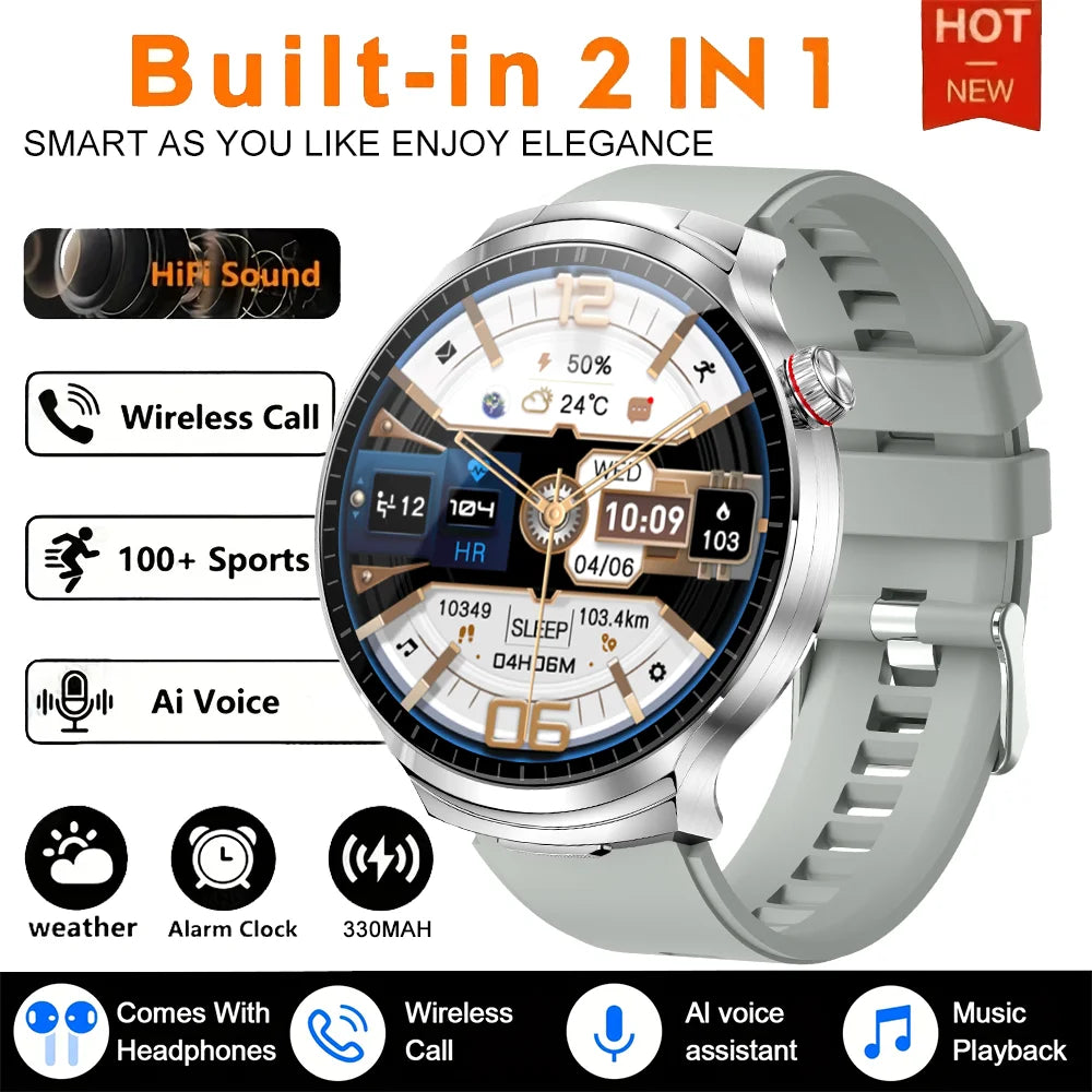 For Xiaomi New 2 in 1 Smart Watch With Earbuds Smartwatch TWS Bluetooth Earphone Heart Rate Blood Oxygen Monitor Sports Watch