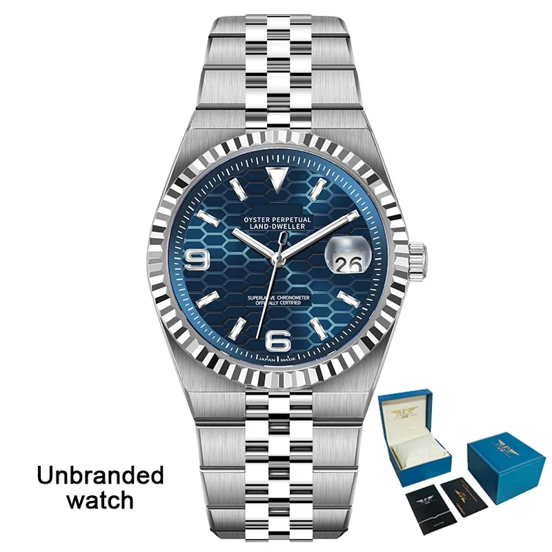 PINDU New Watch Automatic Mechanical Men Watches Business Casual Japan NH35A Sapphire 100M Water Resistant Luminous Man Watch
