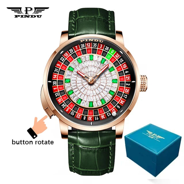 PINDU  NH35A Roulette Table Table Ceramic Sphere Sapphire Waterproof Mechanical Watches
