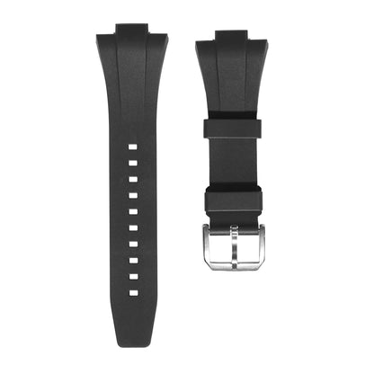 Perfect Fit For Tissot PRX 40 FKM Rubber Strap with Silver Pin Clasp - 12mm for Powermatic 80 (Unisex) Watch Bands
