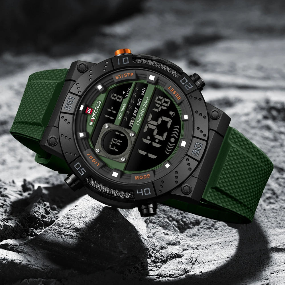 NAVIFORCE Men Watches Digital Quartz Silicone Military Watches for Men Chronograph Sport Waterproof Date Wrist Watch Man Clock