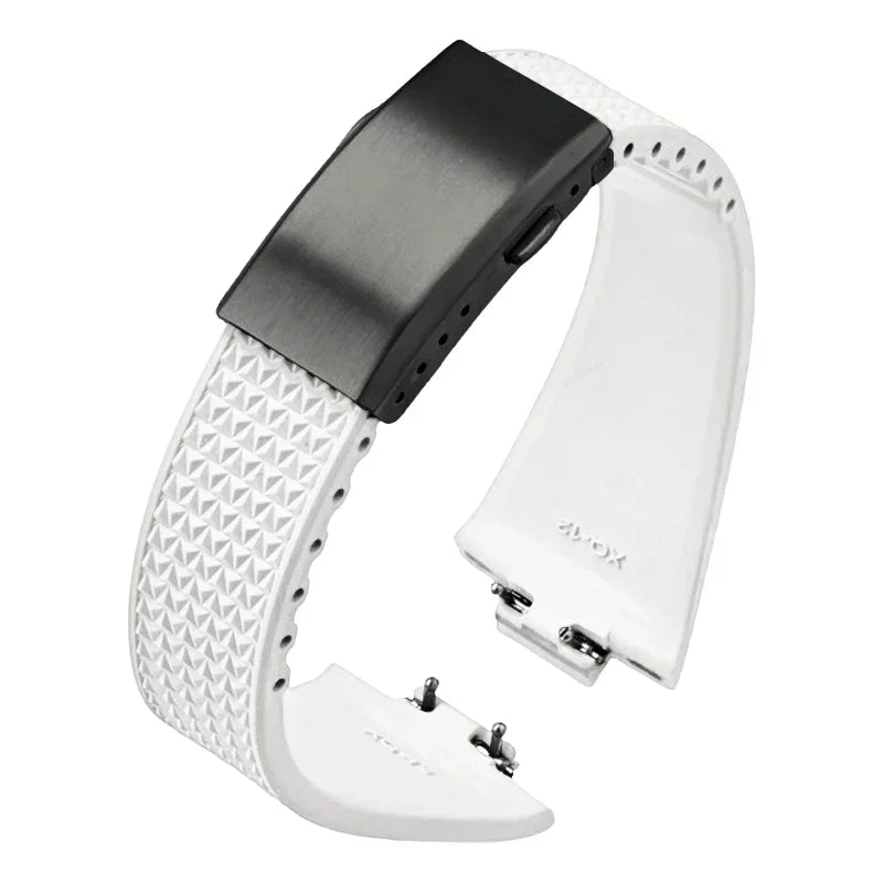Fluoro Rubber Strap for Tissot PRX Series Super Player 35mm 40mm FKM Women Men Quick Release Folding Buckle Watch Band 11mm 12mm
