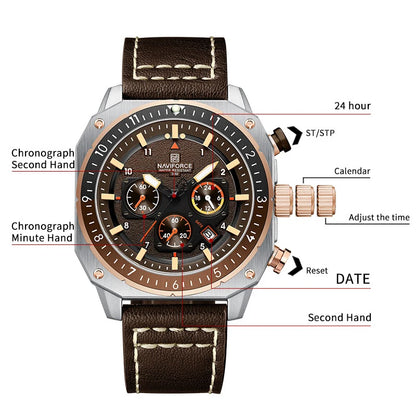 New NAVIFORCE Trend Fashion Man 30m Waterproof Watches 24 Hours and Date Display Wristwatch Male Casual Clocks Relogio Masculino