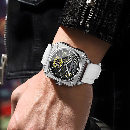BINBOND mechanical wristwatches for men luxury luminous waterproof automatic accurate tourbillon men's watch skeleton reloj