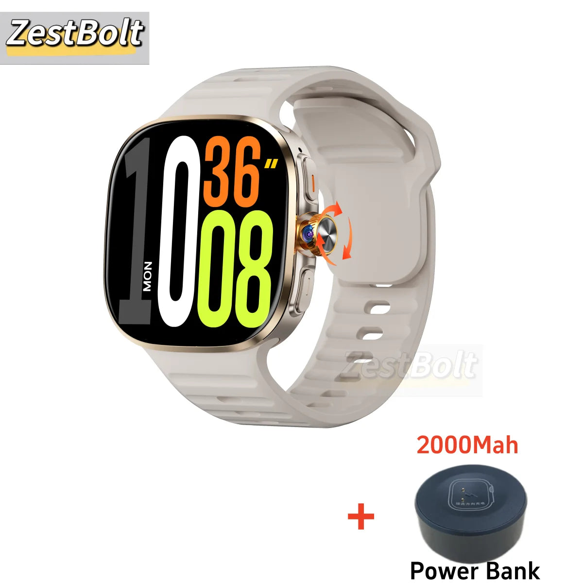 M99 Smartwatch 2.4inch Larger Amoled Screen 12 Panel Menu Smart Watch With 190° Rotating Camera 2100Mah Battery Android 10.0 OS