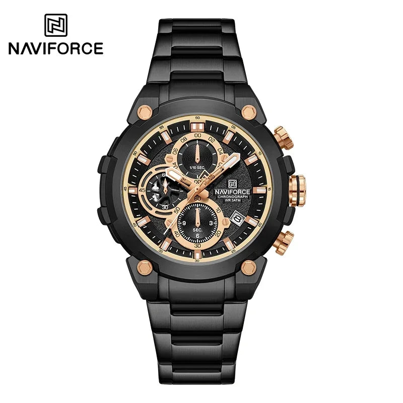 NAVIFORCE Man Watch Fashion Sports Chronograph Waterproof Men's Watches Calendar Display Military Quartz Male Watch Reloj Hombre