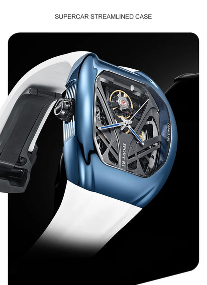 ChronoState CRONUSART R1-002 49MM – Automatic Skeleton Tonneau Watch | Fluororubber Mechanical Timepiece