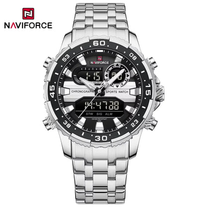 Men's Watches NAVIFORCE Original Trend Brand LCD Display Analog Digital Quartz Man Clock 30m Waterproof Luminous Male Wristwatch