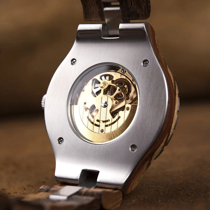 BOBO BIRD Men's Automatic Mechanical Watch Wood Man Clock Top Brand High Quality Movement In gift Box relojes para hombre