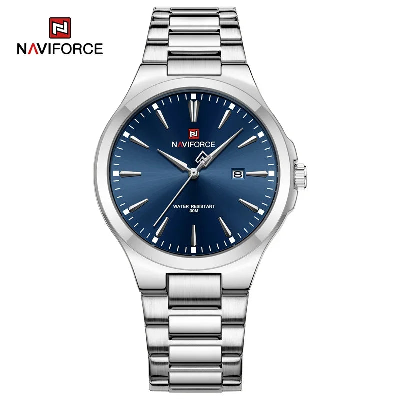 NAVIFORCE NF9214 Original Design Fashion Men's Watches Stainless Steel Simple Calendar Male Waterproof Relogio Masculino