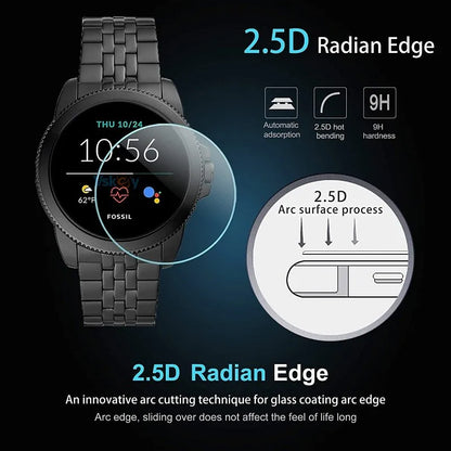 5PCS Screen Protector for Fossil Gen 4 Q Explorist HR / Q Venture HR / Sloan HR Smart Watch Tempered Glass Protective Film