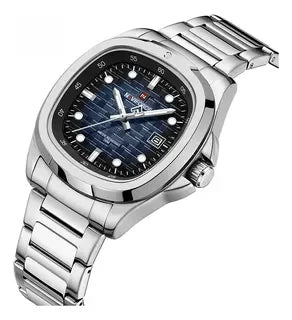 NAVIFORCE Fashion Men's Business Quartz Watch Stainless Steel Luminous Calendar Clock Male Square Dial Sports Wristwatch