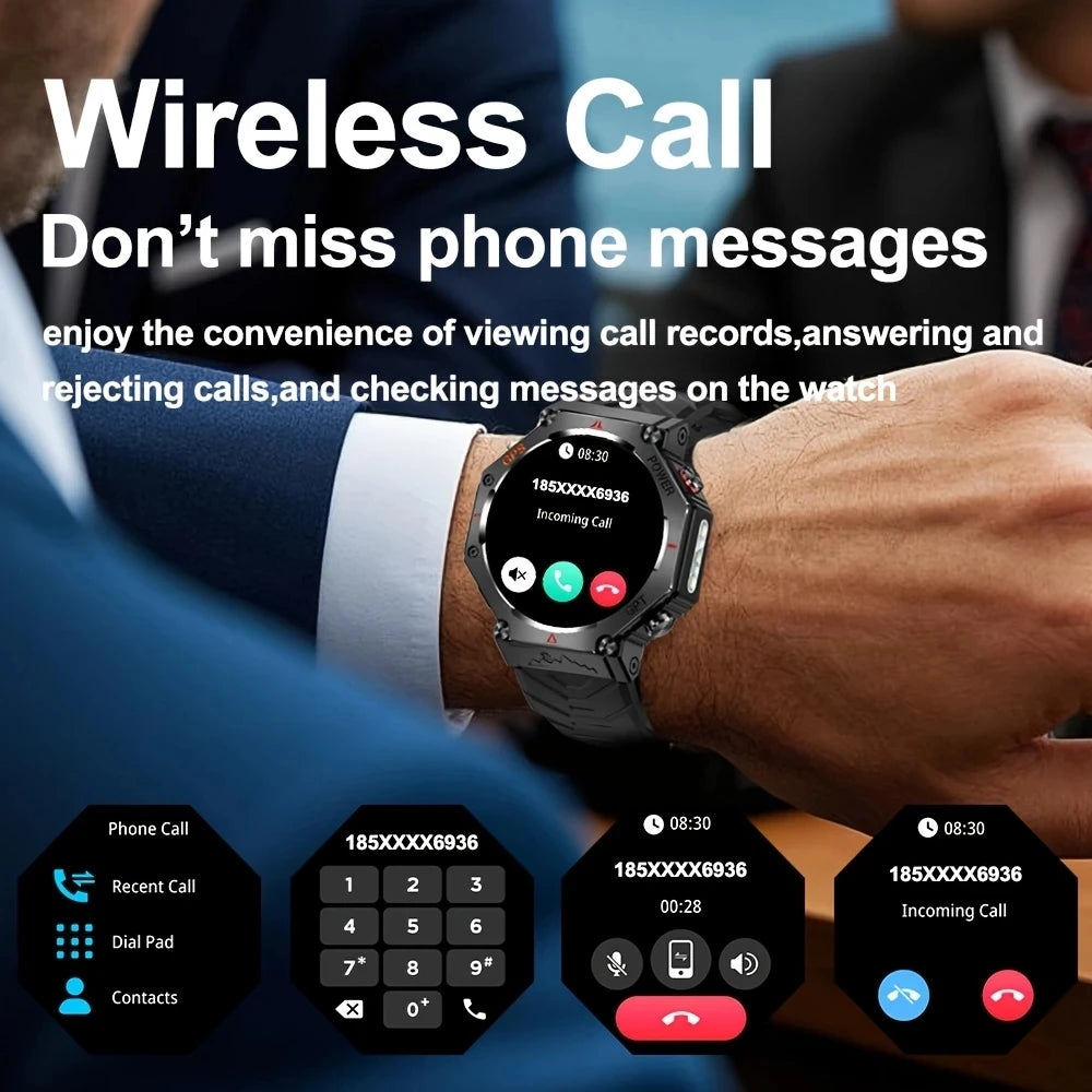 2026 New ChatGPT AI assistant Smart Watch 3ATM Waterproof GPS Built-in Dual-band GNSS Compass Military Sport SmartwatchMen Woman