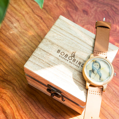 BOBO BIRD Custom Wooden Watch Personalized Photo Couple Fashion Casual Gift for  Him Anniversary Present Support Dropshipping