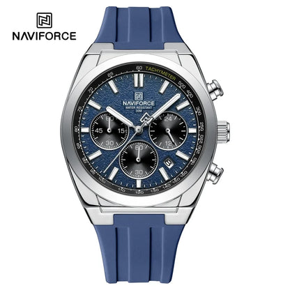 NAVIFORCE Men Watches Multifunctional Chronograph Silicone Strap Luminous Hands 3ATM Waterproof High Quality Original for Man