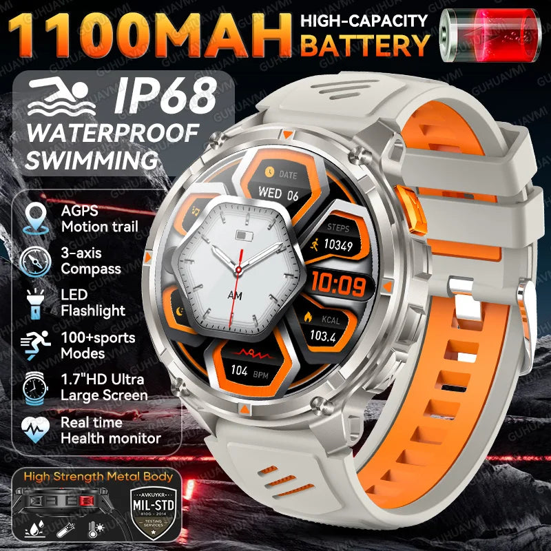 2026 New T-Rex3 Ultra 1100mAh Super Capacity Battery Adult Men Smart Watch 1.7" Large Screen Call 5ATM Waterproof Sports Watches
