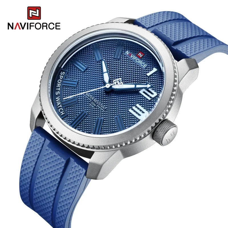 NAVIFORCE Top Luxury Brand Quartz Watch Men Silicone Strap Military Watches 30ATM Waterproof Wristwatch Relogio Masculino 2022
