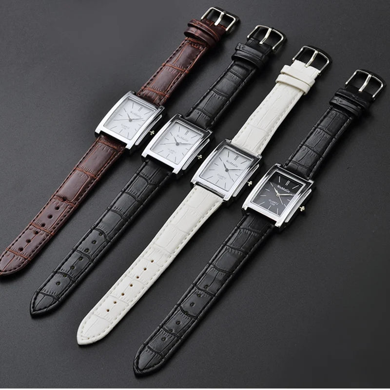 ChronoState Square Classic Women’s Quartz Watch | Elegant Black & White Dial Ladies Casual Wristwatch