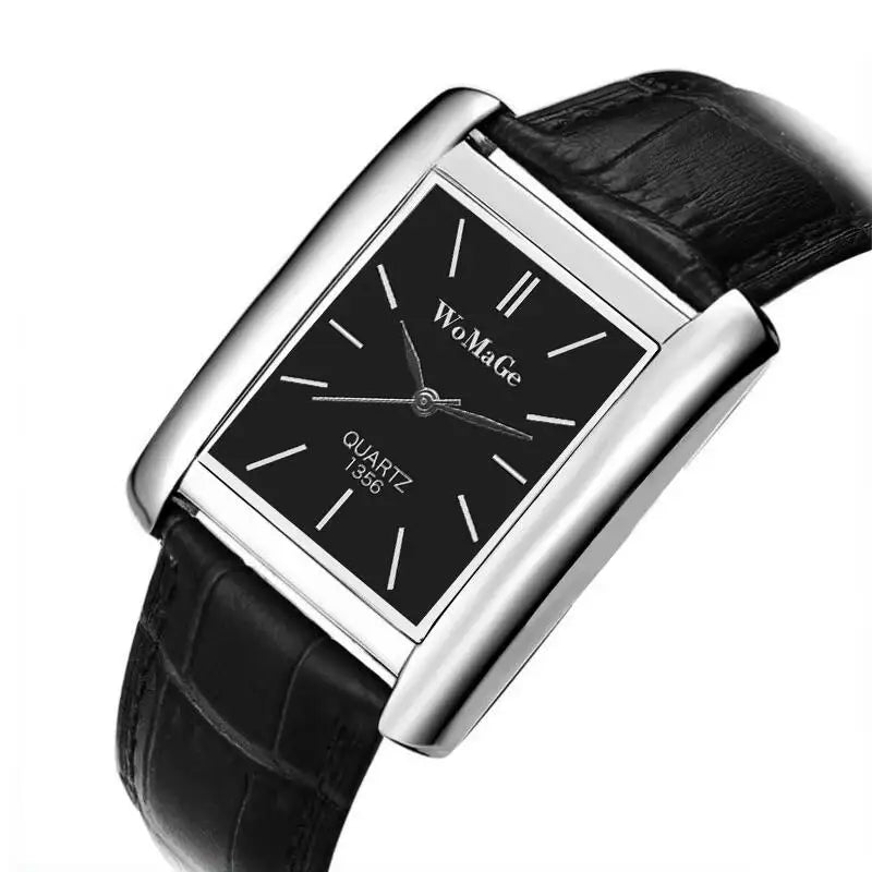 ChronoState Square Minimal – Unisex Quartz Leather Watch | Elegant Casual Fashion Timepiece