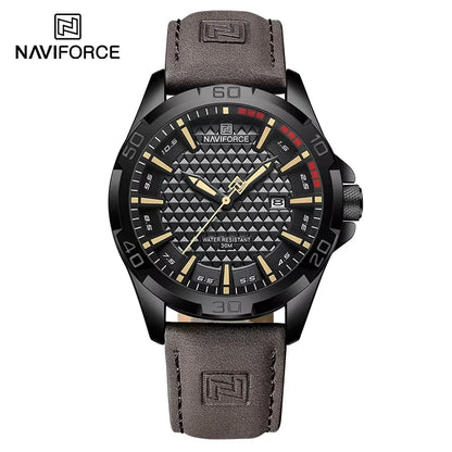 NAVIFORCE Men Casual Sport Military Quartz Calendar Wrist Watch for Man Business Leather Waterproof Male Clock Relogio Masculino