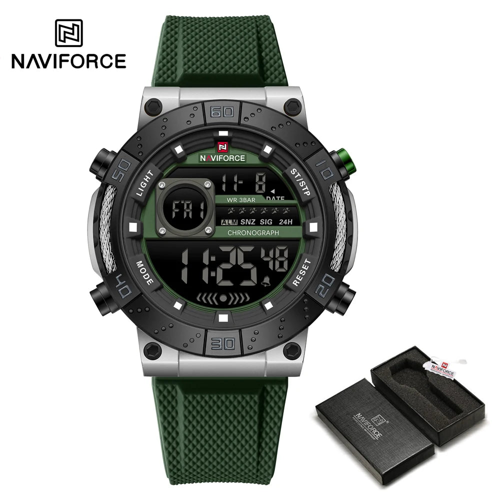 NAVIFORCE Men Watches Digital Quartz Silicone Military Watches for Men Chronograph Sport Waterproof Date Wrist Watch Man Clock
