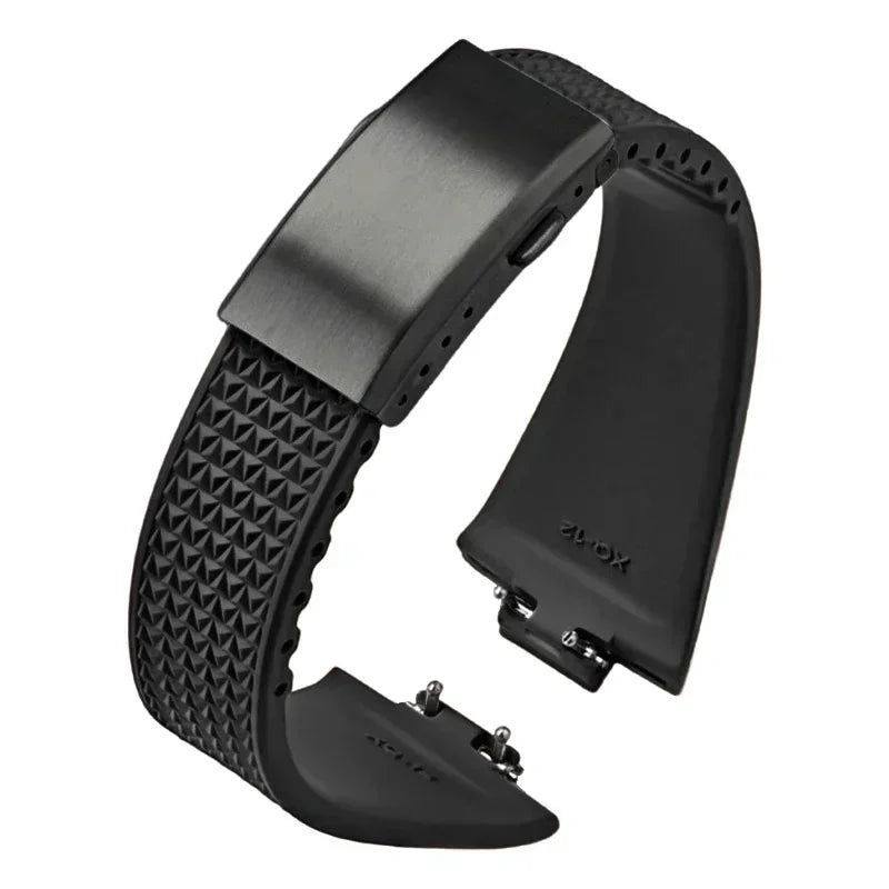 Fluoro Rubber Strap for Tissot PRX Series Super Player 35mm 40mm FKM Women Men Quick Release Folding Buckle Watch Band 11mm 12mm