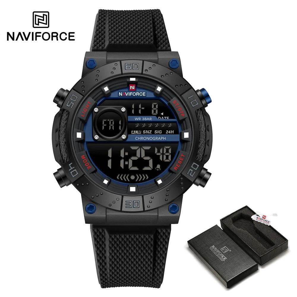 NAVIFORCE Men Watches Digital Quartz Silicone Military Watches for Men Chronograph Sport Waterproof Date Wrist Watch Man Clock