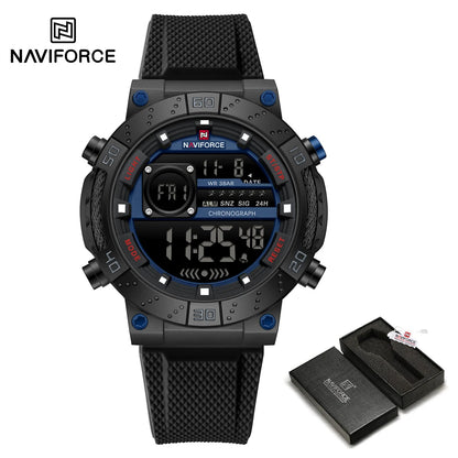 NAVIFORCE Men Watches Digital Quartz Silicone Military Watches for Men Chronograph Sport Waterproof Date Wrist Watch Man Clock