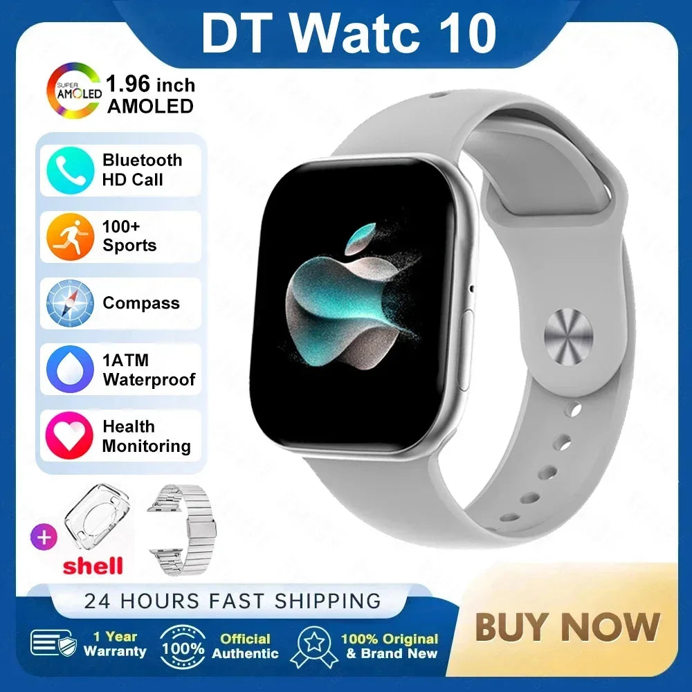 2025 New Original for Apple DT Watch 10 Smart Watch Men AMOLED 4GB Memory Music 3D Surround BT Call Waterproof smart watch Woman