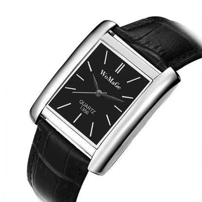 ChronoState Square Minimal – Unisex Quartz Leather Watch | Elegant Casual Fashion Timepiece