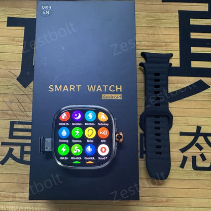 M99 Smartwatch 2.4inch Larger Amoled Screen 12 Panel Menu Smart Watch With 190° Rotating Camera 2100Mah Battery Android 10.0 OS