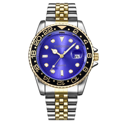Men Famous Brand Watches Students Boys Fashion Stainless Steel Band Casual Calendar Quartz Watch Green Relogios Masculinos 2024