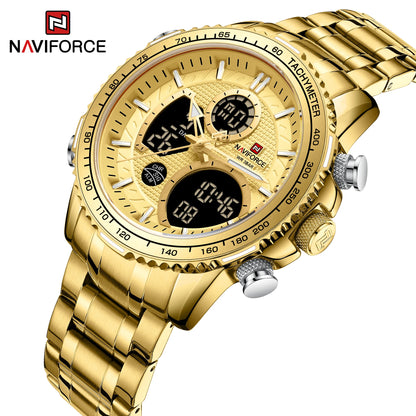 NAVIFORCE Fashion Men Watch Luxury Brand Sport Watch For Men Chronograph Quartz Wristwatch Military Waterproof Steel Band Clock