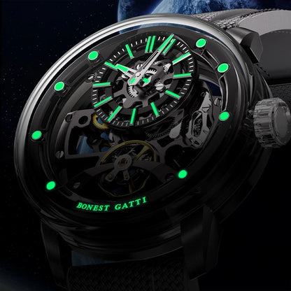 BONEST GATTI Watch for Men Man Automatic Watch Skeleton Luminous Light Luxury Qixi Birthday Gift