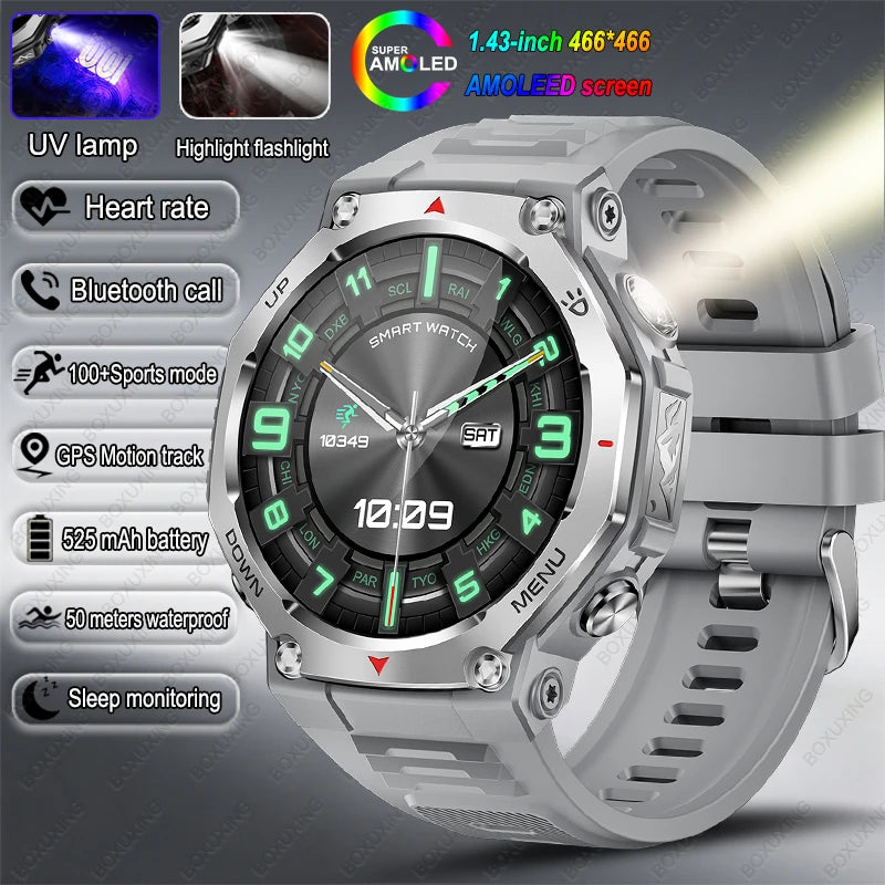 2026 New T-Rex 3 Ultra Outdoor Sports Smart Watch Men GPS Motion Track 5 ATM Waterproof Heart Rate HD Bluetooth Call Smart Watch