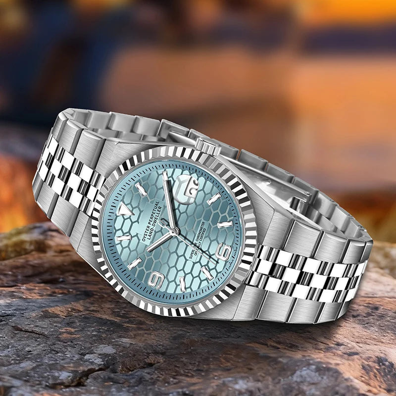 PINDU New Watch Automatic Mechanical Men Watches Business Casual Japan NH35A Sapphire 100M Water Resistant Luminous Man Watch