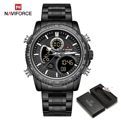 NAVIFORCE 2025 New Sport Watch for Men Luxury Original Wrist Watch Stainless Steel Mens Dual Display Military Waterproof Watches