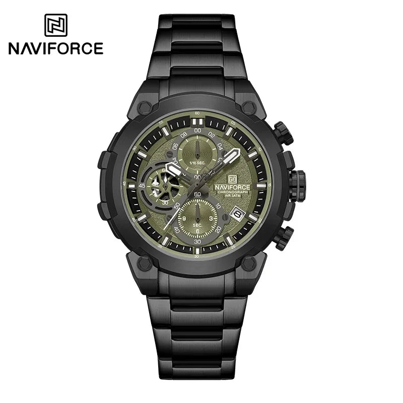 NAVIFORCE Man Watch Fashion Sports Chronograph Waterproof Men's Watches Calendar Display Military Quartz Male Watch Reloj Hombre