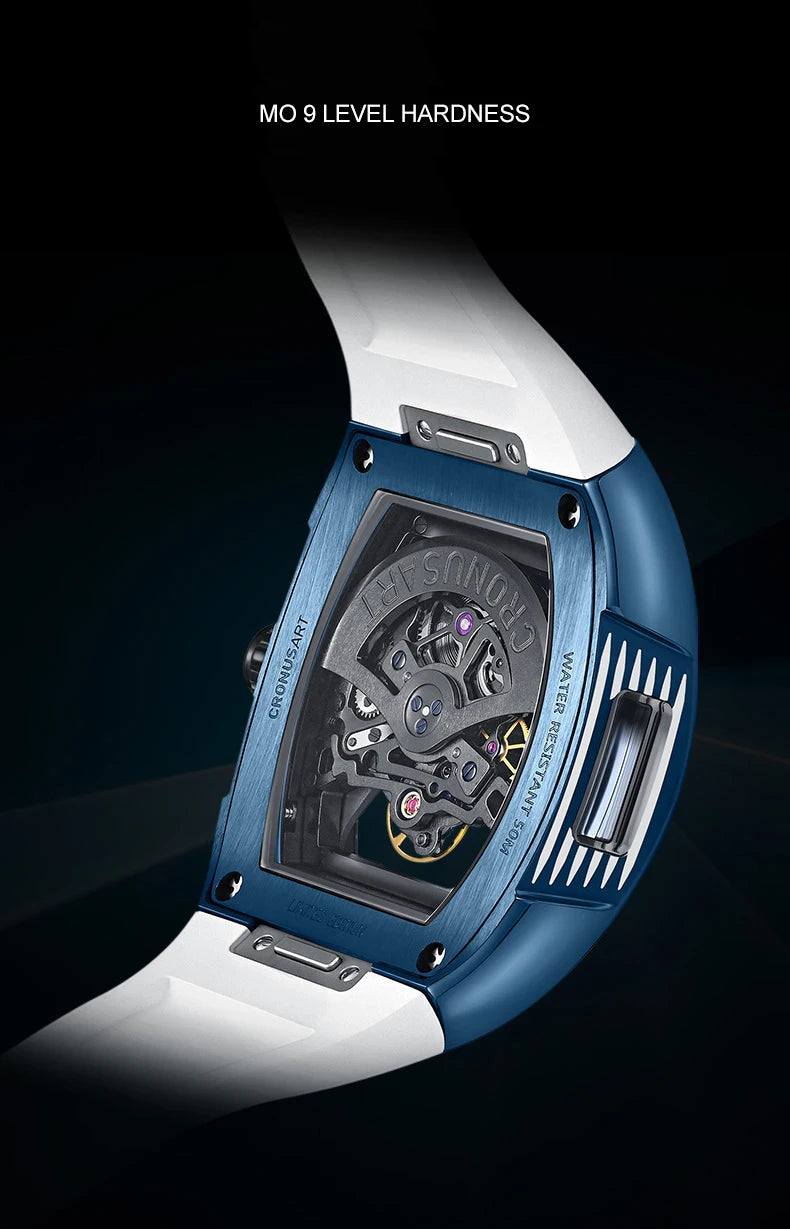 ChronoState CRONUSART R1-002 49MM – Automatic Skeleton Tonneau Watch | Fluororubber Mechanical Timepiece