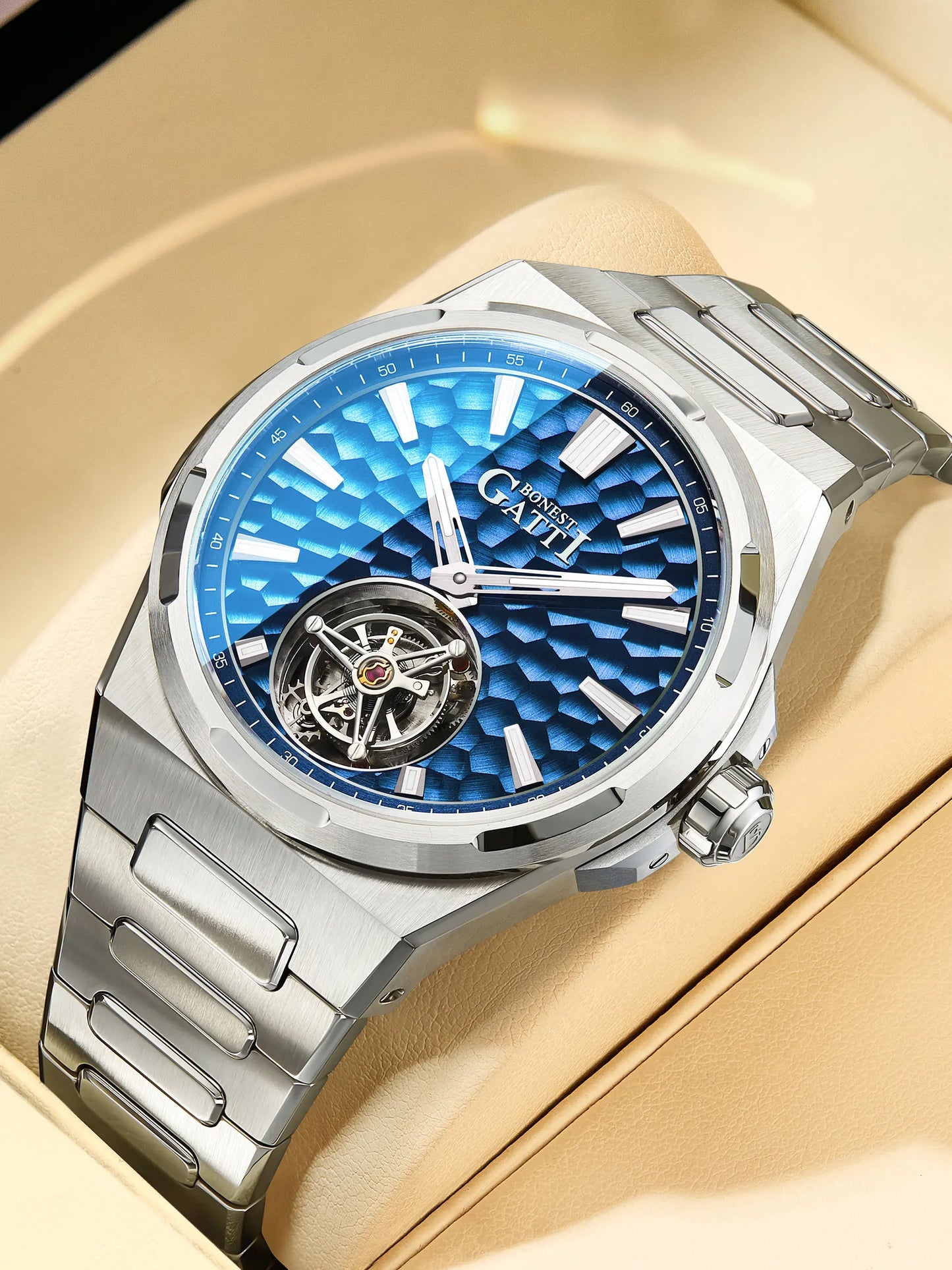 ChronoState BONEST GATTI BG7005 – 43MM Tourbillon Skeleton Watch | Sapphire Crystal Mechanical Timepiece