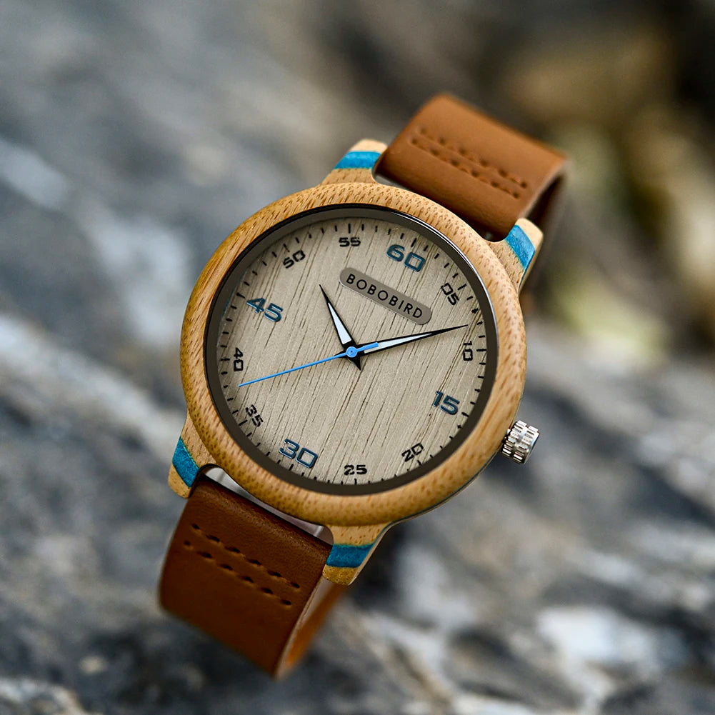 BOBO BIRD Bamboo Wood Watches Men Top Luxury Personality Wristwatch for Him Valentine's Day Gifts Clock Simple Dropshipping OME