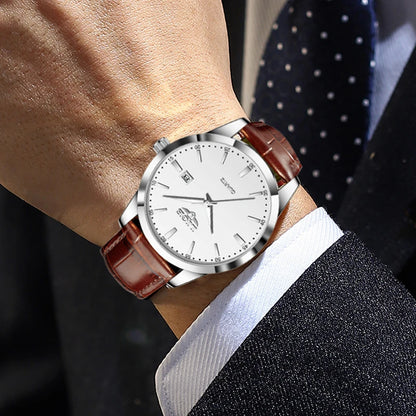 LIGE  Watch Fashion Leather Strap Mens Watches Military Quartz Wristwatches