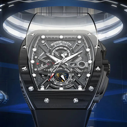 ChronoState BONEST GATTI BG9007 – Automatic Tonneau Watch | Sapphire Carbon Fiber Mechanical Timepiece