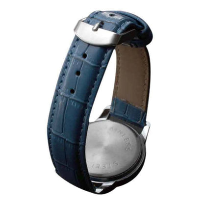 Men'S Blue Quartz Watch Leather Strap Chronograph Style Wristwatch Casual Business Timepiece Daily Wear Accessory 2026 Trending