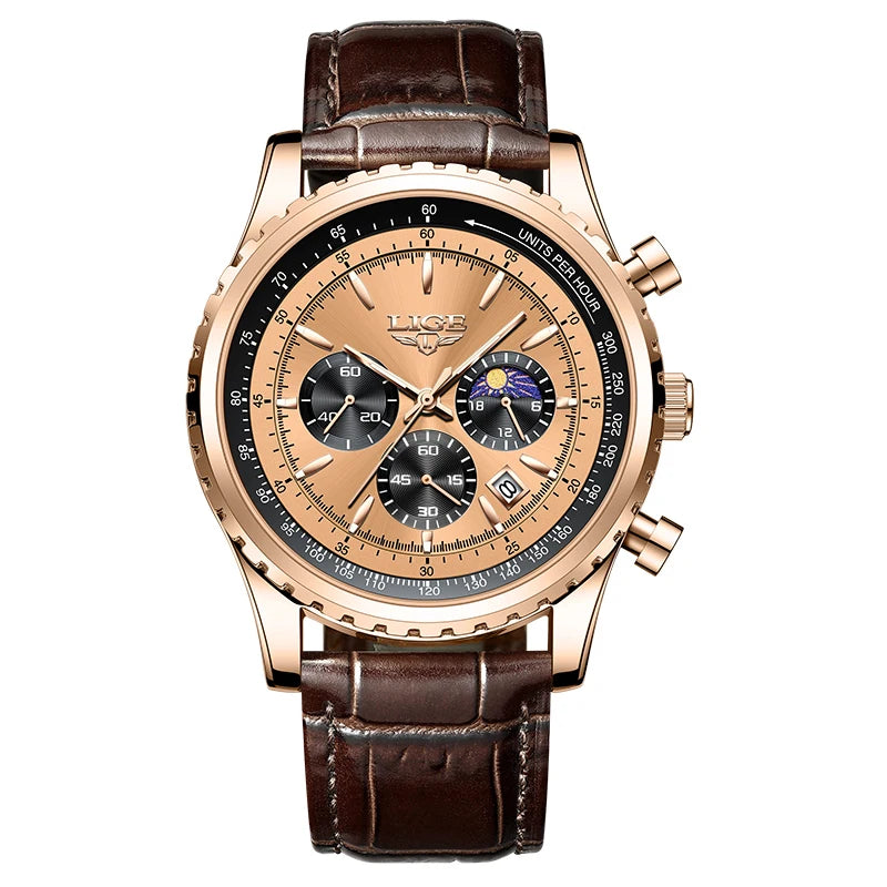 2025 LIGE Top Brand Luxury New Men Watch Quartz Man Watches Waterproof Luminous Watch for Men Date Chronograph Sport Wristwatch