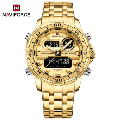 Men's Watches NAVIFORCE Original Trend Brand LCD Display Analog Digital Quartz Man Clock 30m Waterproof Luminous Male Wristwatch