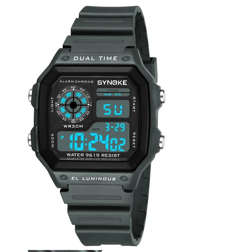 SYNOKE Digital Watches Men Sports Luminous Multifunction Waterproof Women Wristwatch Outdoor and Running Student Seven Lights