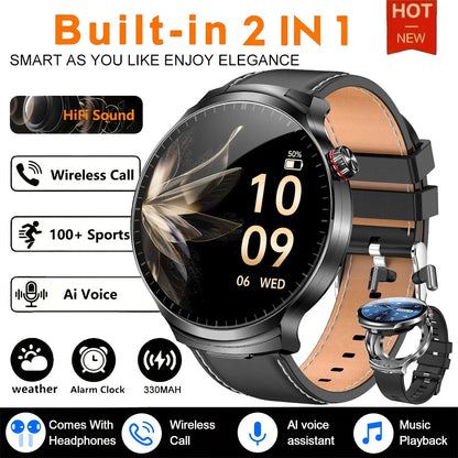 For Xiaomi New 2 in 1 Smart Watch With Earbuds Smartwatch TWS Bluetooth Earphone Heart Rate Blood Oxygen Monitor Sports Watch